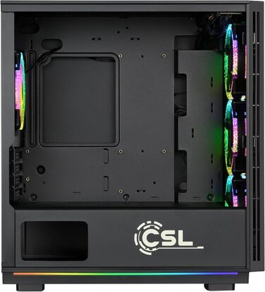 Корпус для ігрового ПК VITRUM PRO - Midi Tower з RGB підсвічуванням, скляна бічна панель, встановлені вентилятори, підтримка ATX/mATX/Mini-ITX, білий, чорний