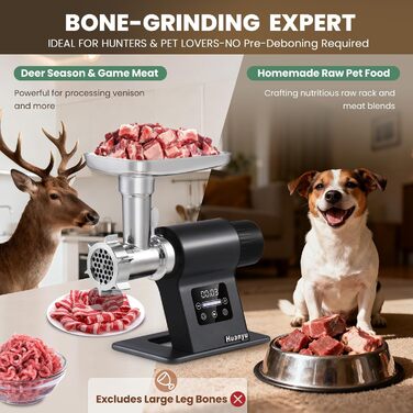 М'ясорубка електрична Huanyu 2000 Вт з сенсорним керуванням, багатофункціональна з 2 ножами та 3 дисками