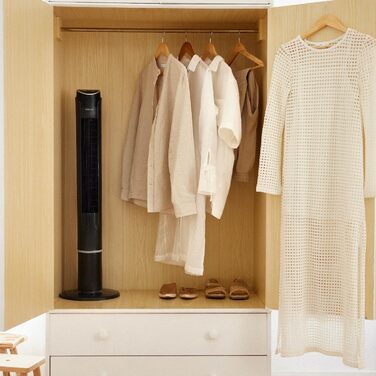 Вентилятор підлоговий Newlux W130 безлопатевий, 45W, 103.5 см, 3 режими, 70° осциляція, таймер 12h, з пультом, чорний