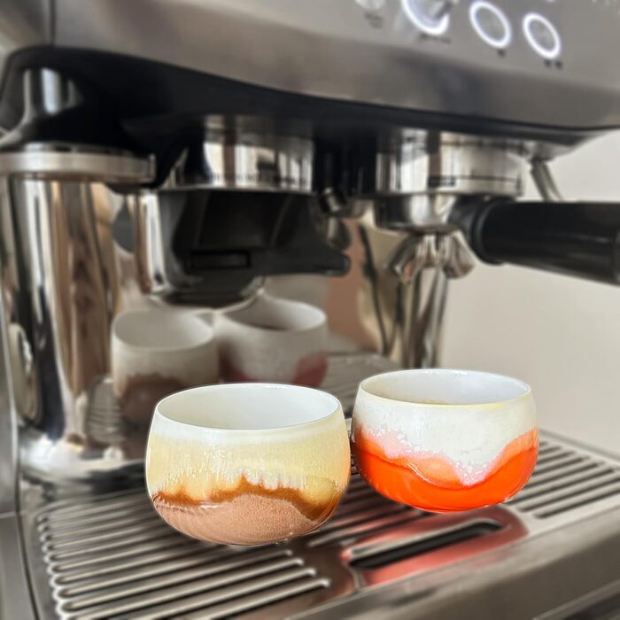 Набір кавових чашок Капучіно, 4 шт., 210 мл, порцеляна, ручна робота, без ручки, для лате макіато, сумісність з посудомийною машиною