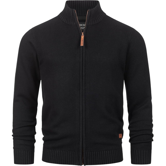 Кардиган чоловічий Indicode INut з високим коміром та блискавкою | В'язана жилетка для чоловіків (S, Чорний)