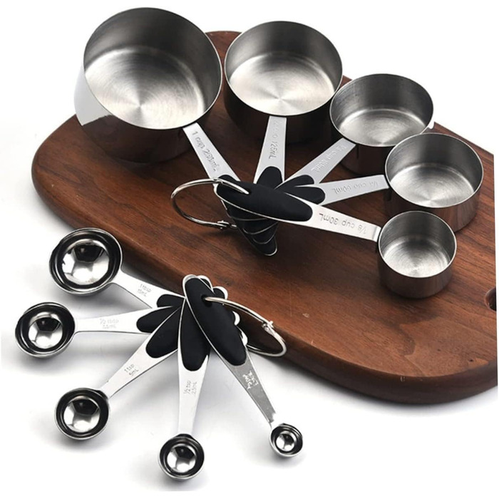 FBHappiness 1 Set Measuring Cup Tool, Stainless Steel Kitchen Cooking Spoon, Seasoning Spoon, Stainless Steel Flour, Practical Ingredient Spoon, Measures, Weight, Metal Dry Scoop
