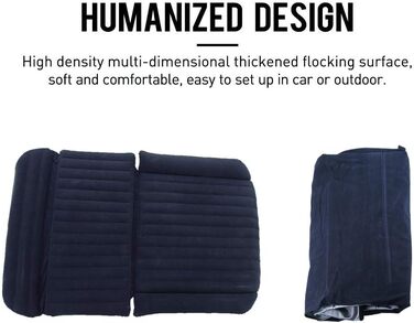 Надувний матрац для авто SUV з насосом (чорний) - зручний для кемпінгу та подорожей