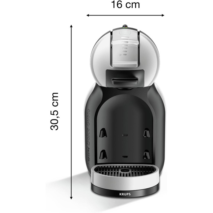 Кавомашина NESCAFÉ Dolce Gusto Mini Me від Krups, сірий колір Artic Grey, 15 Bar, 0,8 л резервуар, Eco-Mode