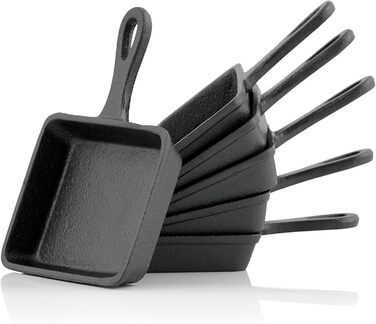 Набір сковорідок для раклета BBQ-Toro, чавун, 6 шт, 12,5x18 см, вже підготовлені, для гриля та подачі страв