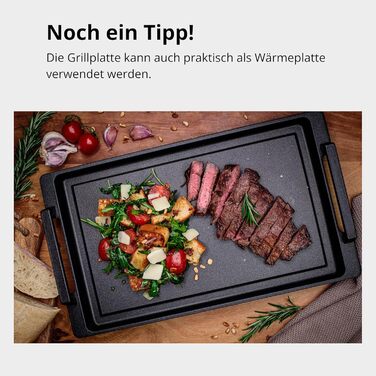 Гриль-плита Teppanyaki 41x24 см Lieblingspfanne з бічними ручками, антипригарна алюмінієва планча для всіх типів плит, включно з індукцією та духовкою