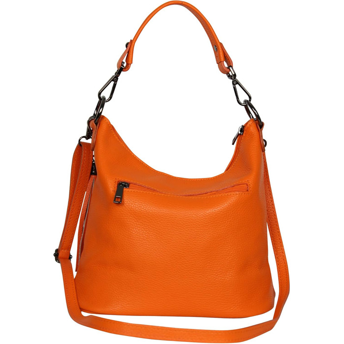 Сумка жіноча AmbraModa GLX09 з натуральної шкіри оранжевого кольору через плече