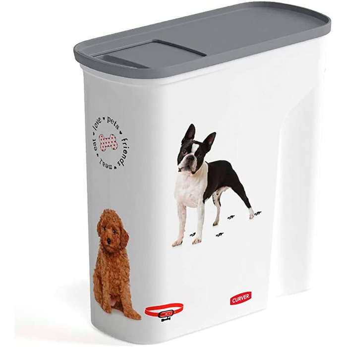 Контейнер для корму для собак Curver Love Pets 10 л – білий з собачим мотивом