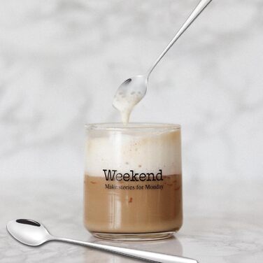 Набір ложок для лате макіато, 6 шт., 19.8 см, з нержавіючої сталі. Ідеально для кави, коктейлів, десертів та молочних напоїв