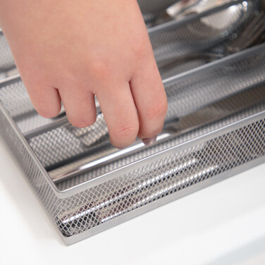Relaxdays Cutlery Box Metal Mesh L