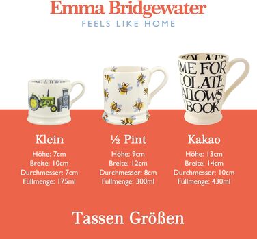 Emma Bridgewater 1/2 Pint Ceramic Coffee Mug Large Stoneware, Cappuccino, Latte, Coffee, Teacup Beautiful Mugs, Birthday Gift Coffee Mug a-Tete & Grape Hyacinth, Ceramic