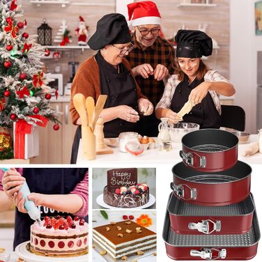 Набір форм для випічки Springform Set (4 шт.) - червоний, 16/20/22/26 см