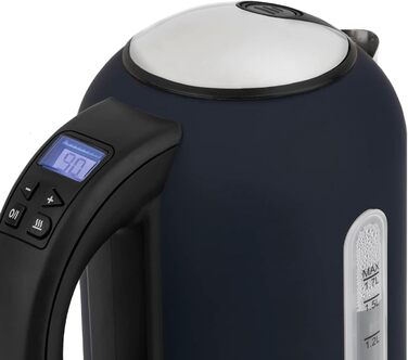 Електричний чайник H.Koenig BOE52, 1.7л, регулювання температури 40-100°C, 2200W, колір: Нічний блакитний