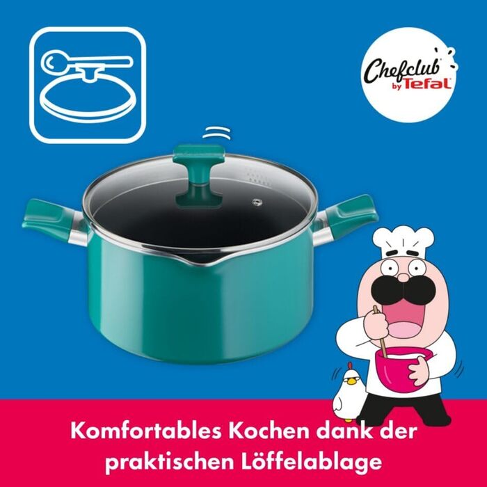 Каструля Tefal Chefclub Brat 24 см з антипригарним покриттям Titanium, індукційна, з термоіндикатором