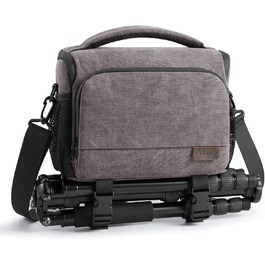 Сумка для камери S-ZONE: водонепроникна фотосумка для DSLR/SLR з кріпленням для штатива та аксесуарами (сіра)
