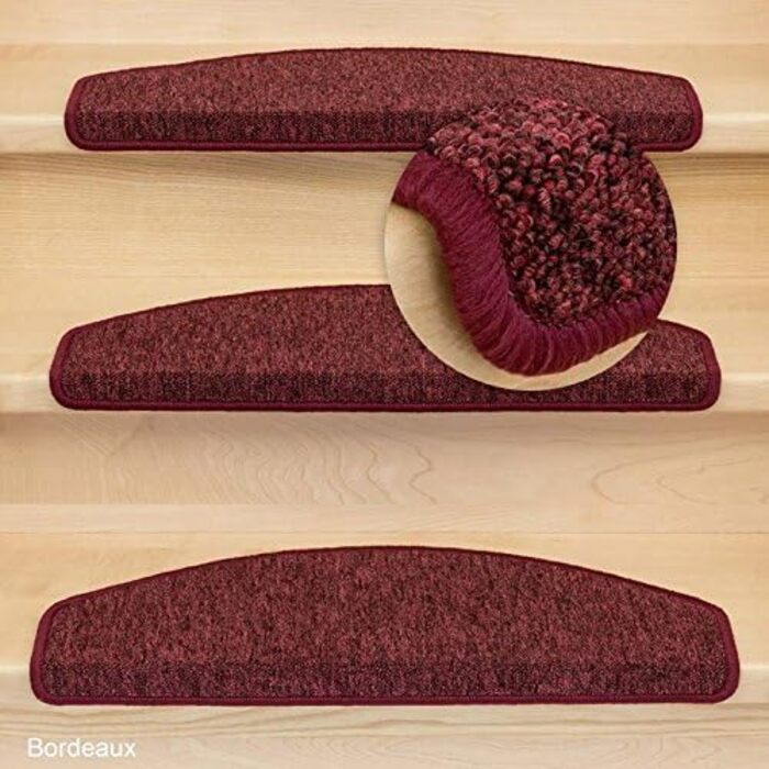 Kettelservice-Metzker Rambo Step Mats in a 15-Piece Value Set, Half-Round, Bordeaux