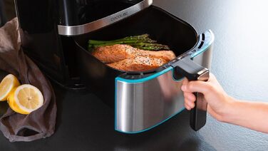 Аерофритюрниця Cecotec Cecofry Full Inox 5500 Pro, 5.5 л, 1700 Вт, цифрова безмасляна фритюрниця з корпусом із нержавіючої сталі та 8 режимами приготування
