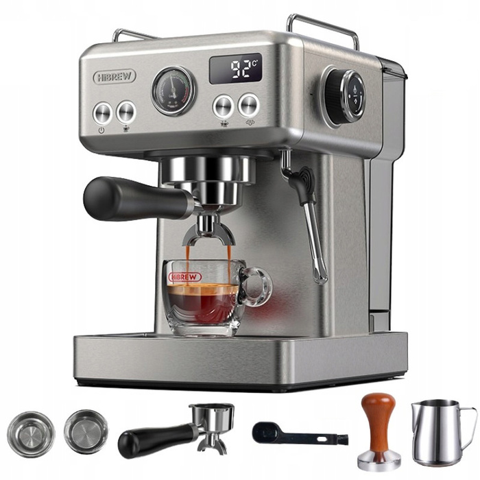 Ріжкова кавомашина HiBREW H10A SL, срібляста