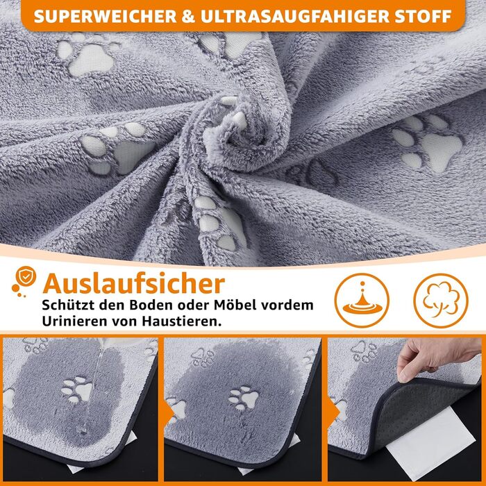 Підкладки для тварин PICK FOR LIFE, 2 шт., 70x100 см, швидко поглинаючі, для цуценят та собак, сірі