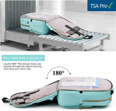 Рюкзак YAMTION для жінок, дівчаток та підлітків. Шкільний рюкзак з відділенням для ноутбука 17.3 дюймів, USB-портом, для роботи, навчання, міста. Колір: світло-зелений