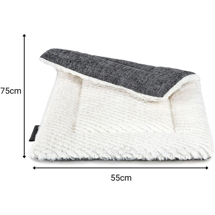 Килимок-підстилка Lionto для собак та котів, теплий, з підкладкою, 60x45 см, сірий. Гігієнічний, з захистом від холоду, для будь-яких порід.