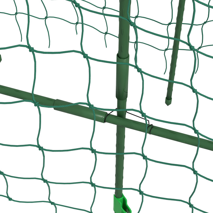 Outsunny Climbing Plant Trellis Support, Adjustable Obelisk, Plant Grid with Net, Plant Frame Steel Green 43 x 182 x 183 cm for Garden Balcony