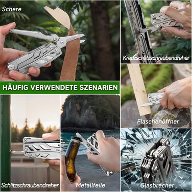 Мультитул NexTool Muiltool 19-в-1: мультифункціональний інструмент з плоскогубцями, ножем, викрутками, ножицями, з нержавіючої сталі для кемпінгу, подарунок для чоловіків (Silver Flagship Max)