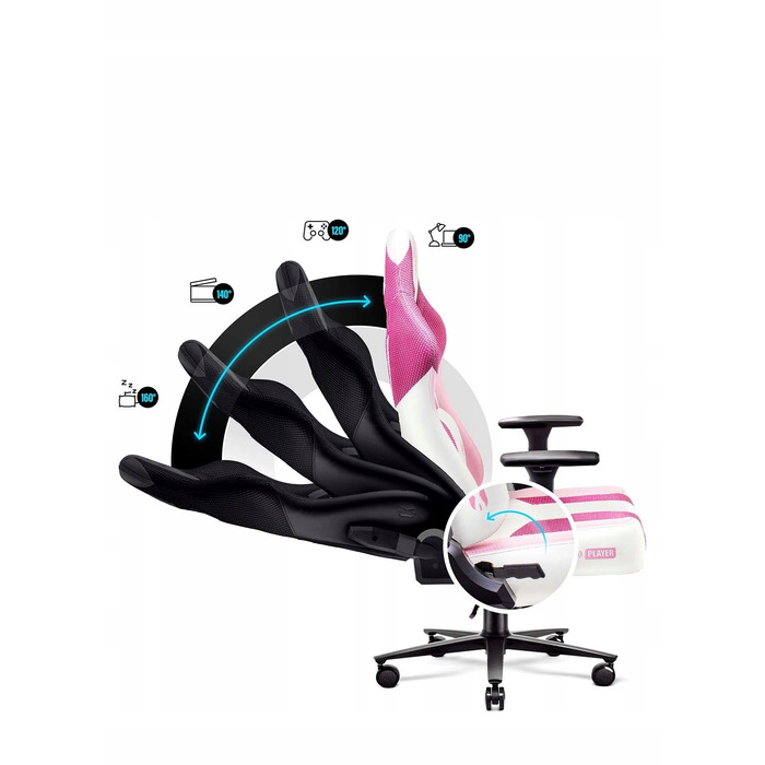 Ігрове крісло Diablo Chairs X-Player 2.0, тканина, біле