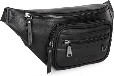 Чоловіча поясна/стегнова сумка Marc Peter® Varadero з натуральної шкіри Наппа, чорна | Сумка на пояс для чоловіків та жінок | Сумка через плече, шкіряна | Hip Bag, Crossbody Bag