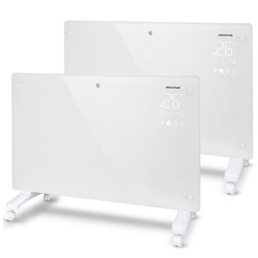 Електричний конвектор Aigostar з термостатом та Wi-Fi, 2000W, чорний (білий, 2 шт.) - для кімнат до 30 м²