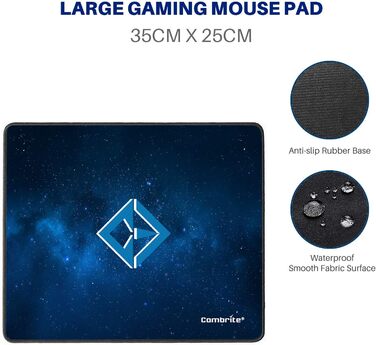 Ігровий набір клавіатури та миші Raptor з великим килимком, RGB-підсвітка, USB, UK-розкладка, для PC, Laptop, PS4, Xbox One, чорний