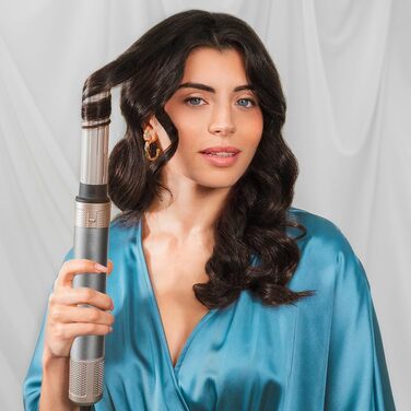 Фен-щітка Cecotec AirGlam Champagne 14 в 1 з технологією Coanda CeramicCare, 1400W, 14 насадок, для випрямлення та укладання волосся