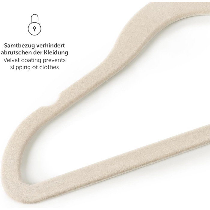 50 шт. дитячі вішалки для одягу Laleni з оксамитовим покриттям - обертаються на 360° - неслизькі, білі, слонова кістка