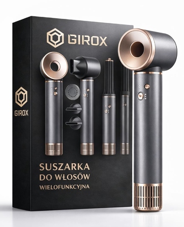 Фен для волосся GIROX 1300 Вт з іонізацією та 5 насадками