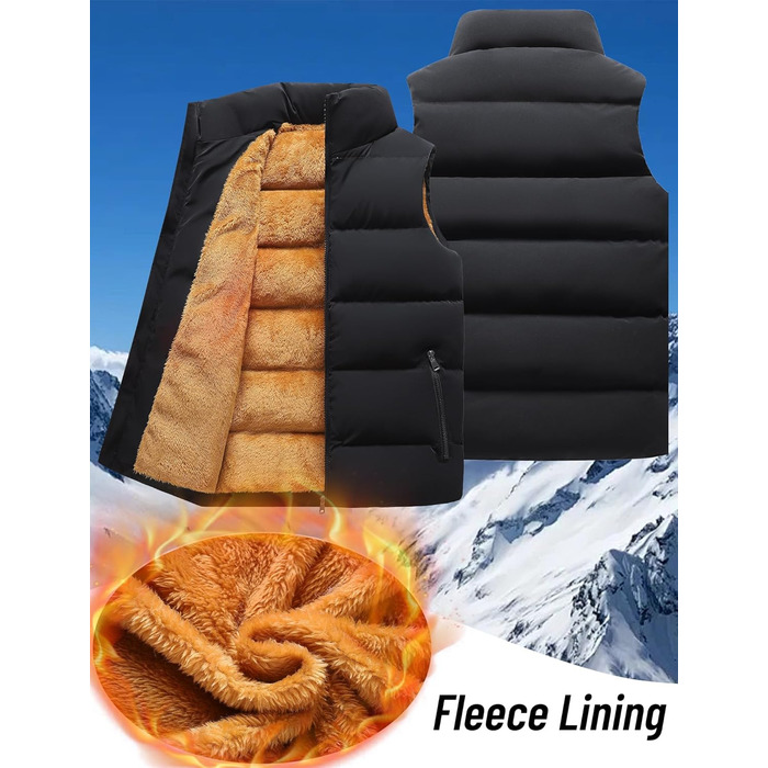 Чоловіча зимова жилетка AIEOE з підкладкою, тепла стеганий жилет з коміром-стійкою, без рукавів, осінньо-зимова жилетка, пухова жилетка, розмір S-XXL, чорний колір