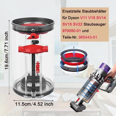 Електрична насадка для миття підлоги Dyson V11, V10, V8, V7, V15 (з резервуаром для води та 6 змінних серветок)