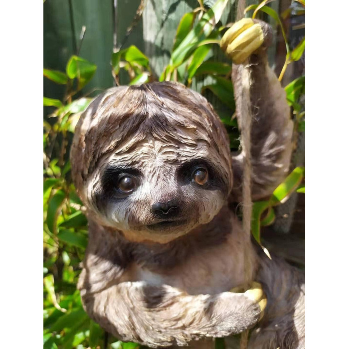 Animal Crackers Large Climbing Sloth on Rope Tree Garden Ornament Decoration Sloth Lover Gift