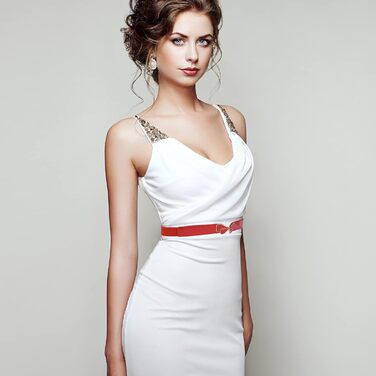 Жіночі тонкі ремінні EAONE 5 шт. в наборі, еластичні ремінні для суконь, великі розміри, кольори: золото, чорний, білий, червоний, темно-синій