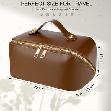 Косметичка для подорожей жіноча, велика, з PU шкіри, органайзер для макіяжу та косметики, beauty case для подорожей