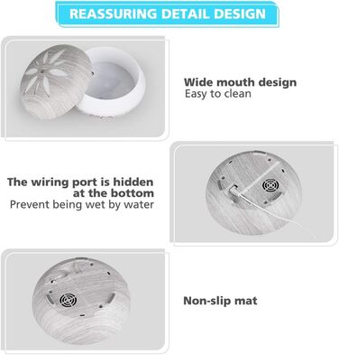 Аромадифузор GeeRic 550 мл з таймером, ультразвуковий зволожувач повітря, ароматерапія, 7 кольорів LED, дерево