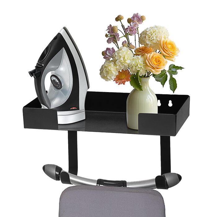 Кріплення для прасувальної дошки настінне, 32*15.7 см. Настінне кріплення для прасувальної дошки з нержавіючої сталі з металевими гачками. Тримач для прасувальної дошки, кріплення для праски на стіну, підходить для прасувальних дошок T/Y форми.