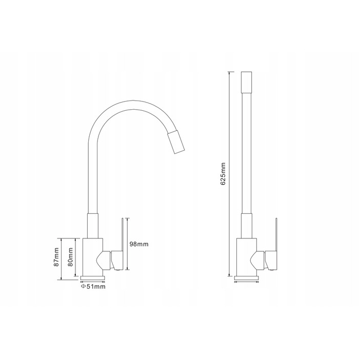Змішувач для кухні Granite Sink FLEXAR, золотий