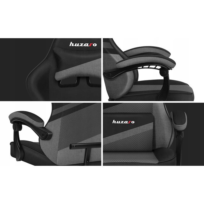 Ігрове крісло Huzaro Force 4.4, тканина, сіре
