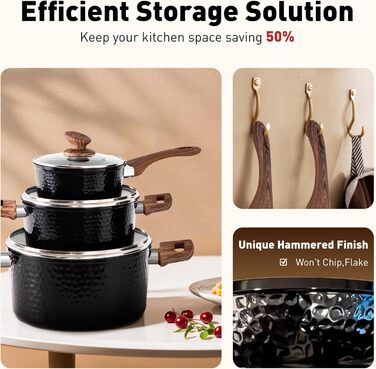 Набір посуду DishDelight 12-piece з гранітною керамікою, індукційний, чорний