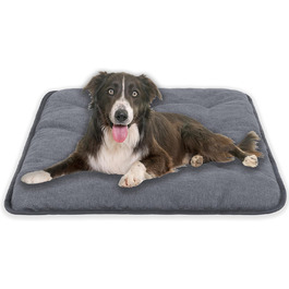 М'який лежак для собак MyBestBuddy Pik сірий S, для алергіків (100% поліестер), неслизький, можна прати при 40°C, з пухнастим чохлом, 60 x 40 см