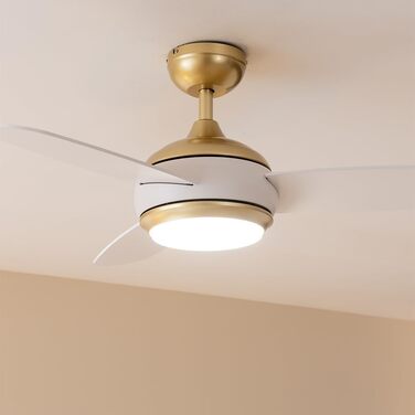 Стельовий вентилятор Cecotec EnergySilence Aero 4265 GoldBlack з LED підсвіткою 18W, діаметр 107 см, пульт, таймер, 3 швидкості, 3 лопаті