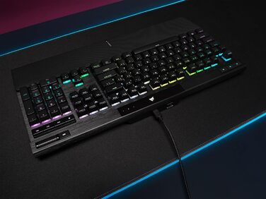 Механічна ігрова клавіатура Corsair K70 MAX RGB з перемикачами MGX, регульованою точкою активації, клавішами PBT Double-Shot, сумісна з iCUE, QWERTY NA розкладка, сталево-сірий колір