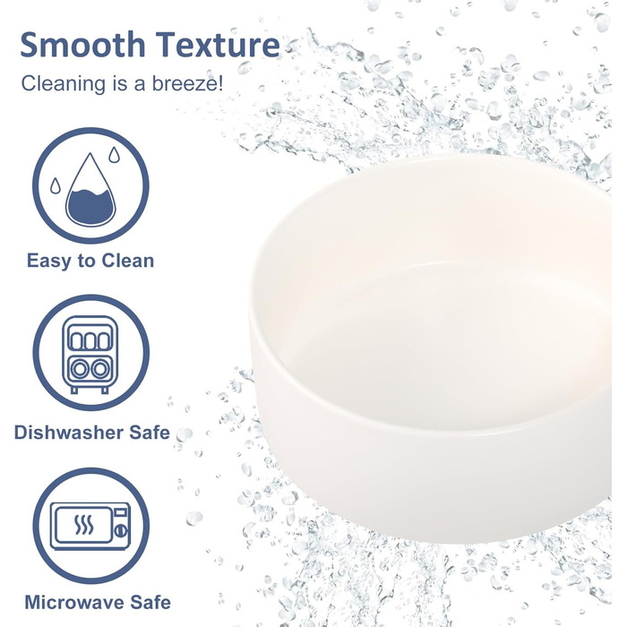 Керамічна годівниця для собак середніх та великих порід - важка, глибока миска для корму або води - 1800 мл - білий колір. Миска для великих собак - біла. Також підходить для малих собак та котів.