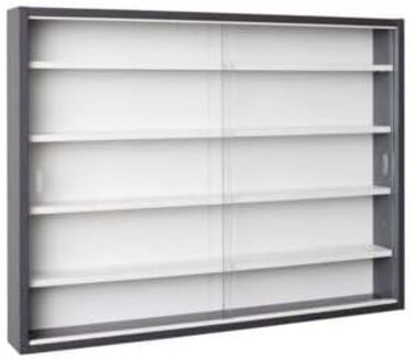 Колекційна підвісна вітрина Inter Link Collecty з МДФ і скла, сіро-біла, 80x60x9,5 см, настінна полиця для експонатів