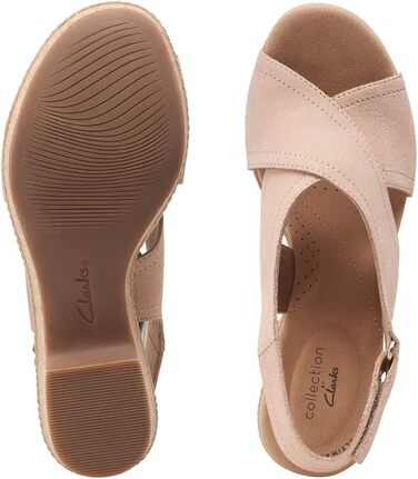 Босоніжки Clarks Giselle Cove на підборах, шкіра, бежеві - 39 EU